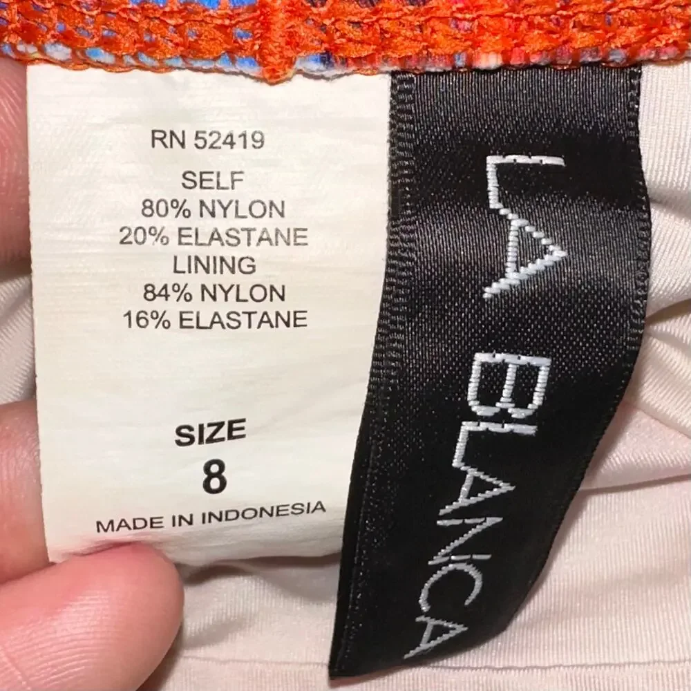 La Blanca Serengeti Ikat Banded Hipster Bikini Bottom Size 8